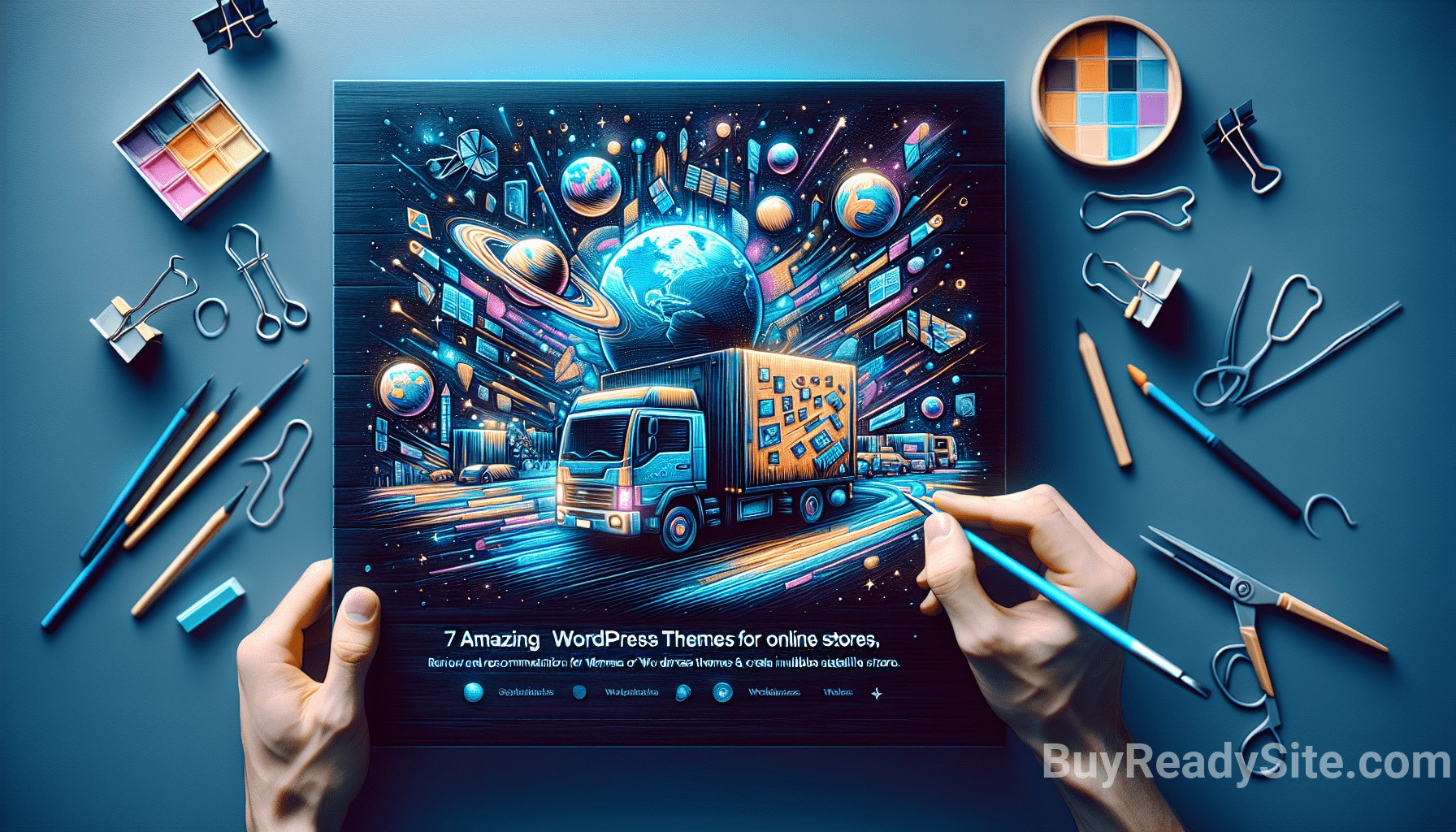 Illustration for section: For website optimizers who create satellites and - Online shopping themes